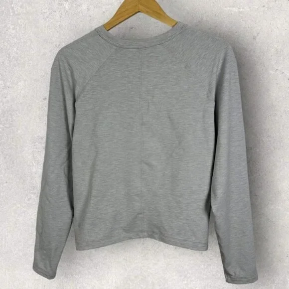 Lululemon Tuck & Gather Pullover Sweater Heather Grey Size 8 Crewneck Sweater - Picture 3 of 11
